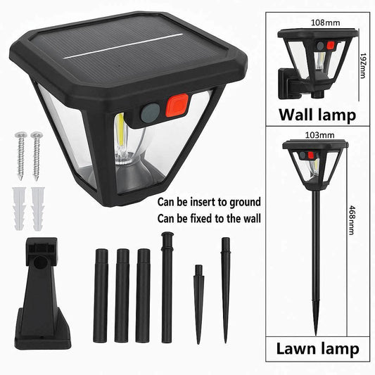 Solar Motion Sensor LED Light Outdoor – Waterproof Wall Mounted & Plug-In Dual Function for Garden, Lawn, Porch & Camping