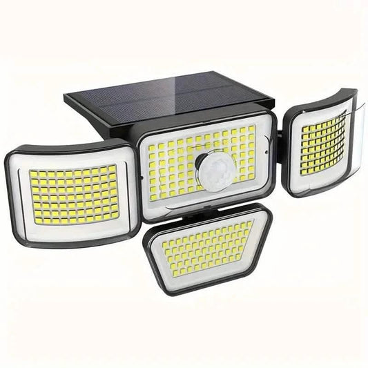Outdoor Solar Motion Sensor Light, 122 LED 3000LM Flood Light, 4 Adjustable Heads, Waterproof Security Light with 270° Wide Angle
